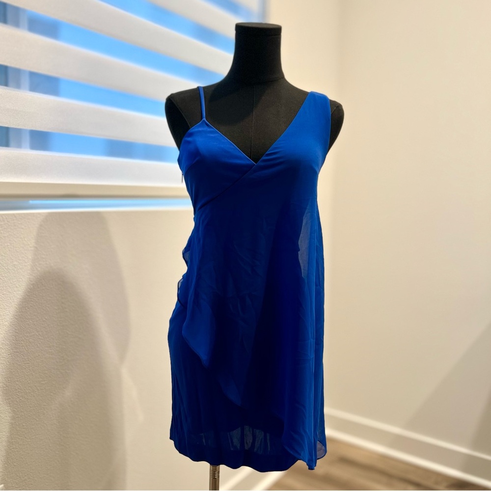 Bebe Blue Asymmetrical Dress in Size XXS